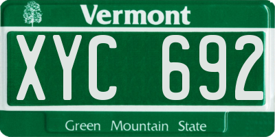 VT license plate XYC692
