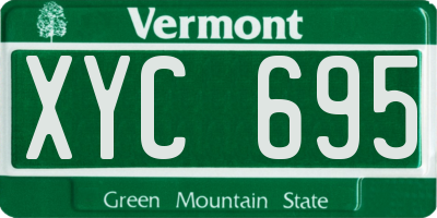 VT license plate XYC695
