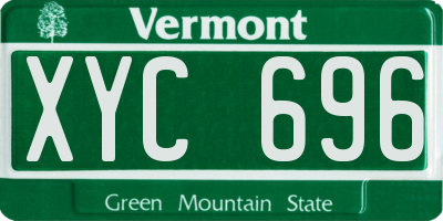 VT license plate XYC696