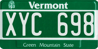 VT license plate XYC698