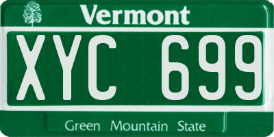 VT license plate XYC699