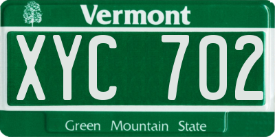 VT license plate XYC702
