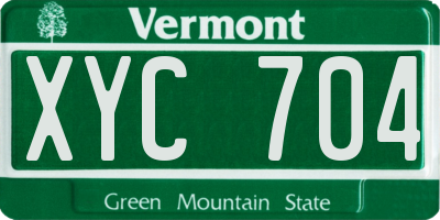 VT license plate XYC704