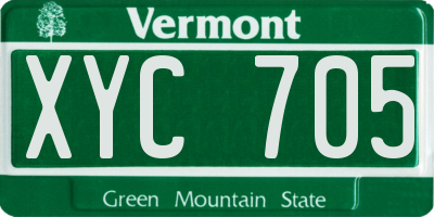 VT license plate XYC705