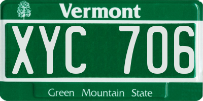 VT license plate XYC706