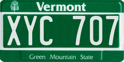 VT license plate XYC707