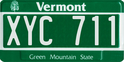 VT license plate XYC711