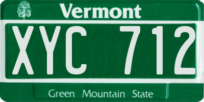 VT license plate XYC712