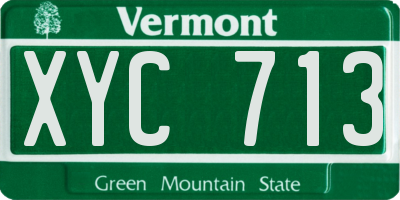 VT license plate XYC713
