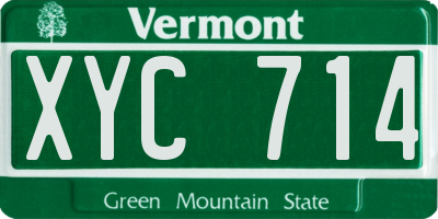 VT license plate XYC714