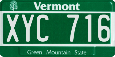 VT license plate XYC716