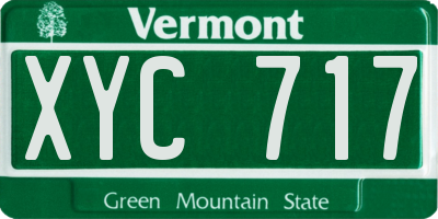 VT license plate XYC717