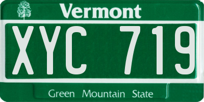 VT license plate XYC719