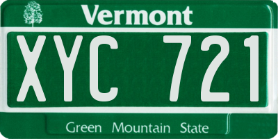 VT license plate XYC721