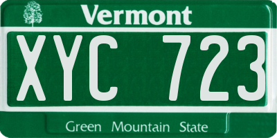 VT license plate XYC723
