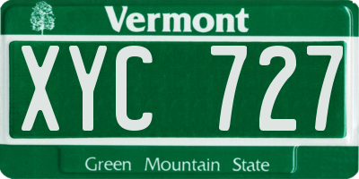 VT license plate XYC727