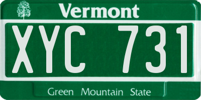 VT license plate XYC731