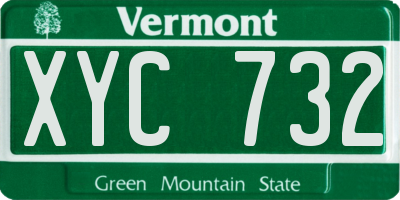 VT license plate XYC732