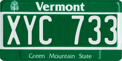 VT license plate XYC733
