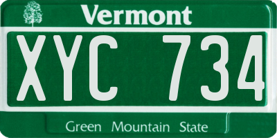 VT license plate XYC734