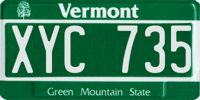 VT license plate XYC735