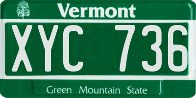 VT license plate XYC736
