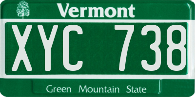 VT license plate XYC738