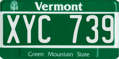 VT license plate XYC739