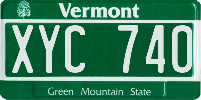 VT license plate XYC740
