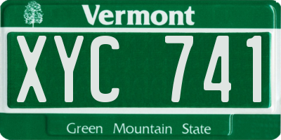 VT license plate XYC741