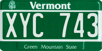 VT license plate XYC743