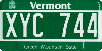 VT license plate XYC744