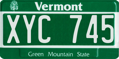 VT license plate XYC745