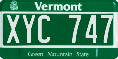 VT license plate XYC747