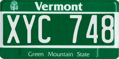 VT license plate XYC748