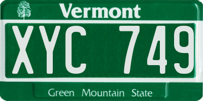 VT license plate XYC749