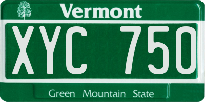 VT license plate XYC750