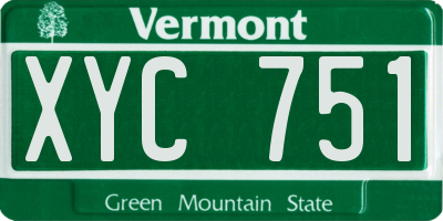 VT license plate XYC751