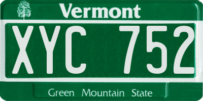 VT license plate XYC752