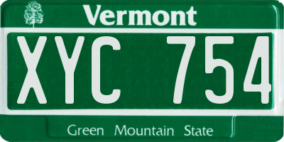VT license plate XYC754