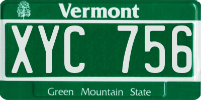 VT license plate XYC756