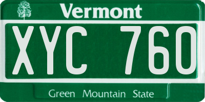 VT license plate XYC760