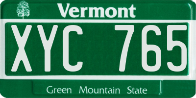 VT license plate XYC765