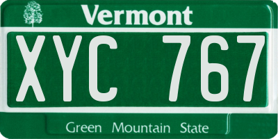 VT license plate XYC767