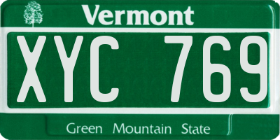VT license plate XYC769