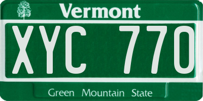 VT license plate XYC770