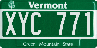 VT license plate XYC771