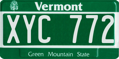 VT license plate XYC772