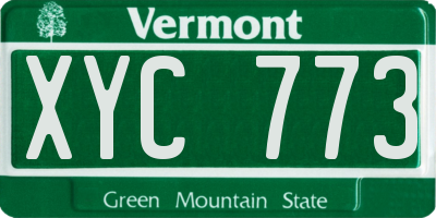 VT license plate XYC773