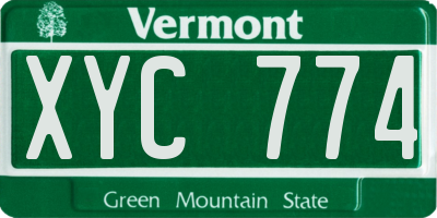 VT license plate XYC774